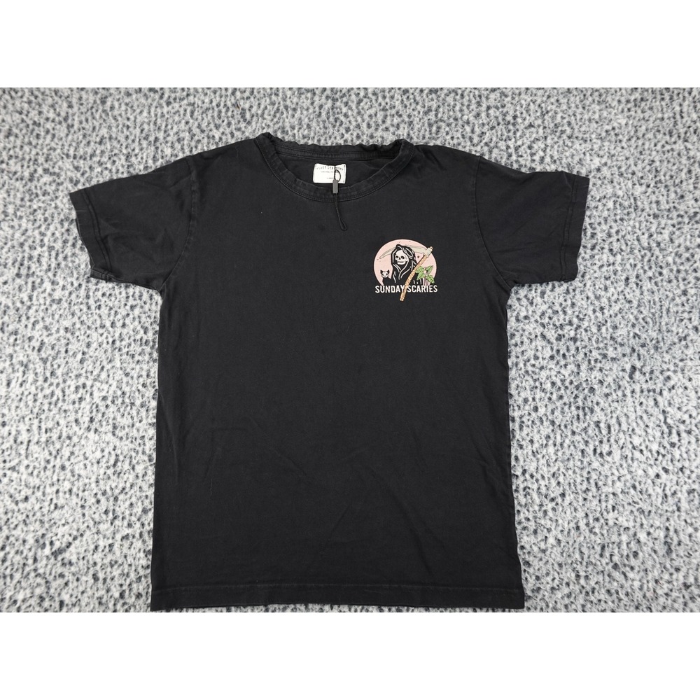 Octopied Mind Graphic Tee Mens XS Black Good Sunday Scaries Grim Reaper‎ Shirt